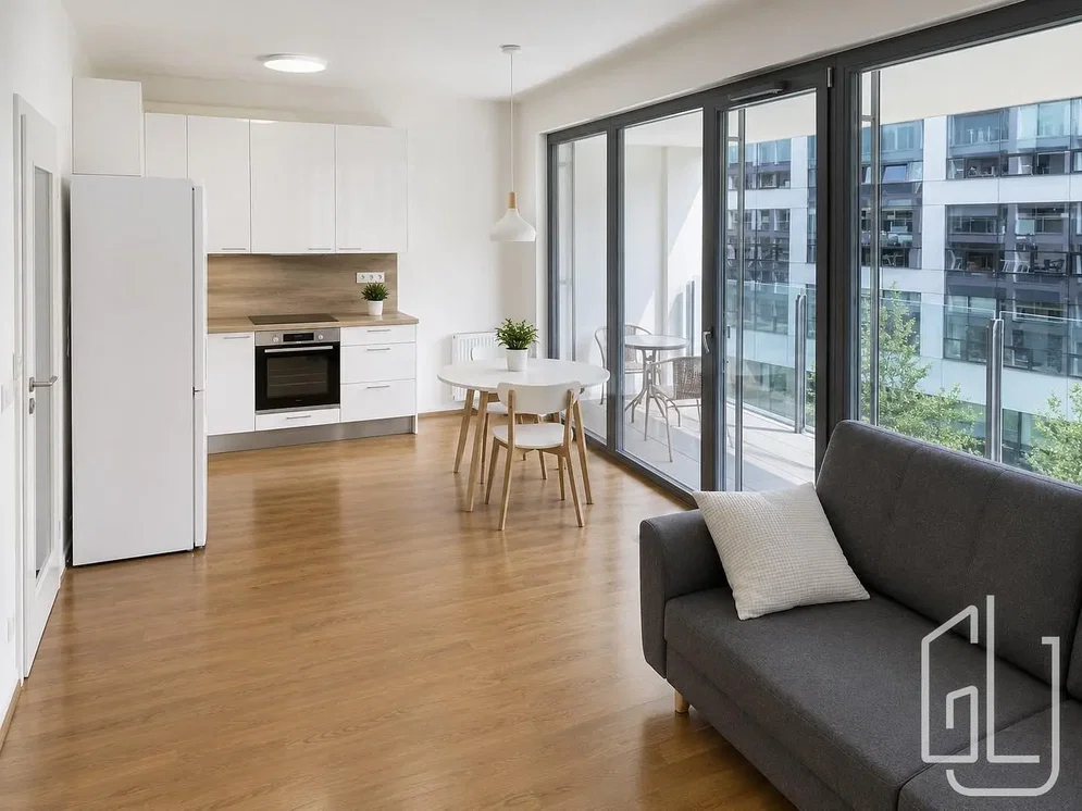 Salón; electrodomésticos, suelo de madera, luz natural, estilo moderno