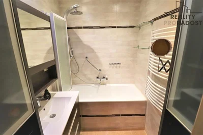 Bathroom; tile floor, renovated, natural light