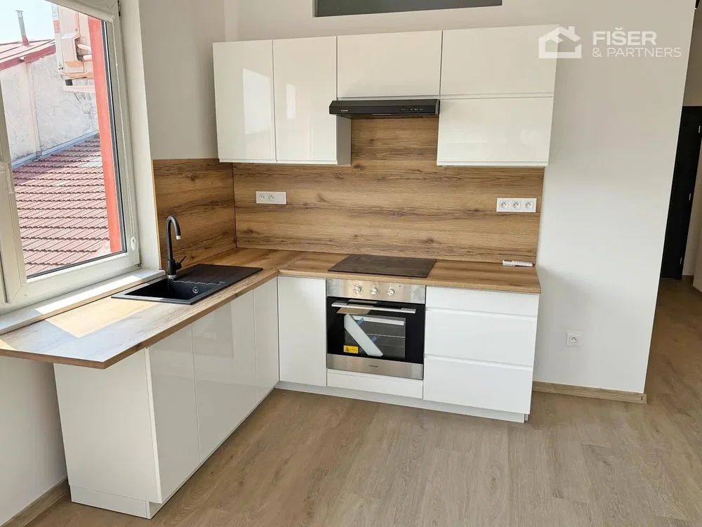 Cucina; elettrodomestici, vista, pavimento in legno, luce naturale, ristrutturato