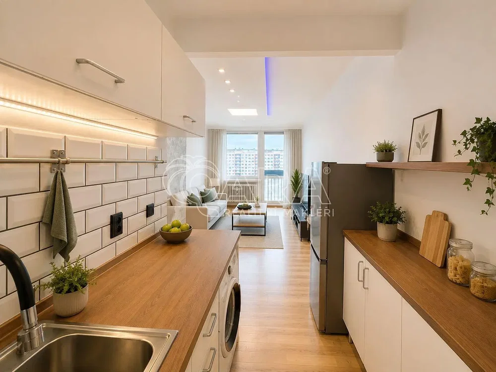 Küche; küchengeräte, holzboden, tageslicht, moderner stil, renoviert
