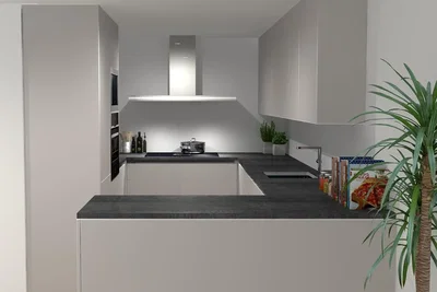 Kitchen; kitchen appliances, natural light, modern style