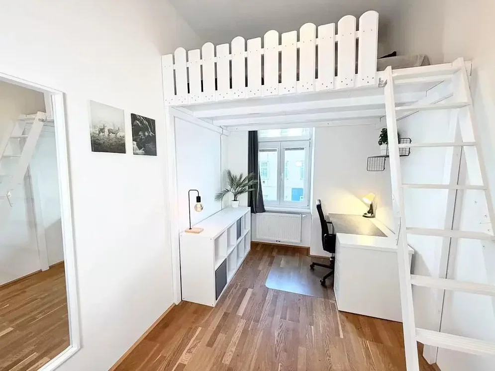 Kids room; wood floor, natural light