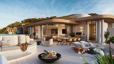 Terrasse; blick, tageslicht, moderner stil