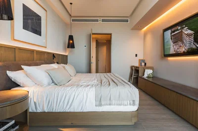 Schlafzimmer; tageslicht, moderner stil, fliesenboden