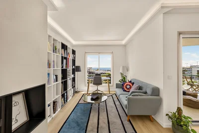 Salon; vue, parquet, lumière naturelle, style moderne