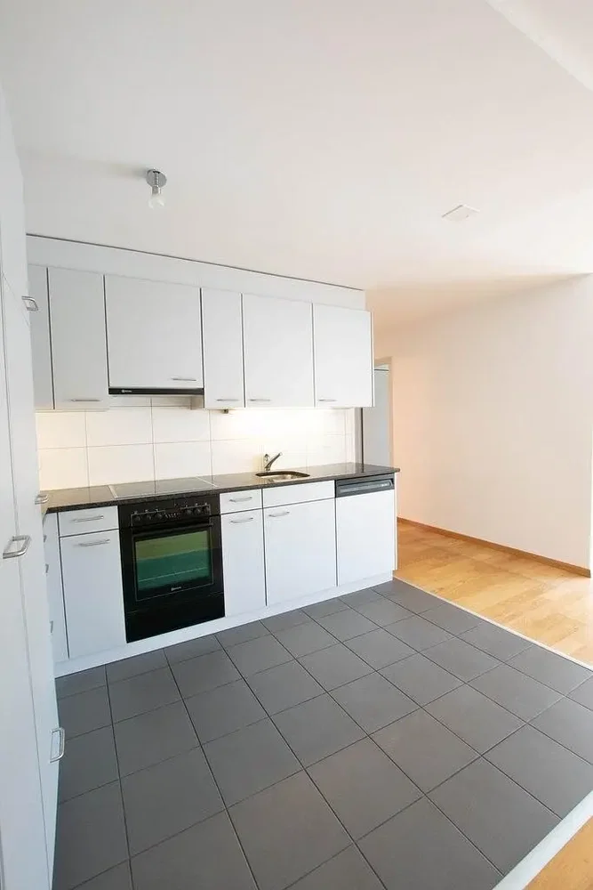 Cuisine; électroménager, carrelage, lumière naturelle