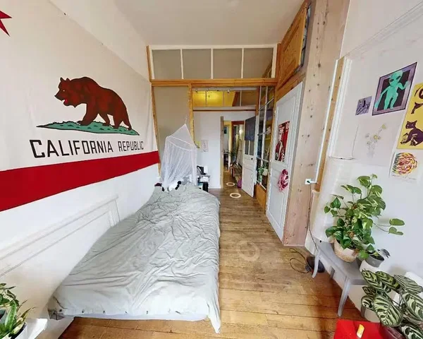 Bedroom; wood floor, natural light