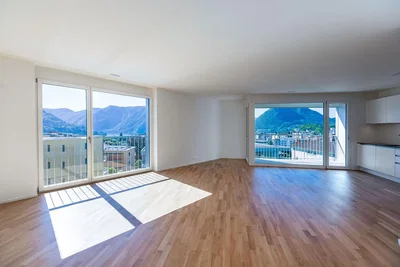 Salon; vue, parquet, lumière naturelle