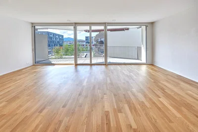 Salon; parquet, lumière naturelle, vue