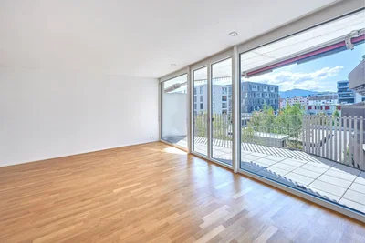 Salon; vue, parquet, lumière naturelle