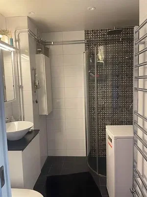 Bagno; pavimento in piastrelle, ristrutturato, luce naturale