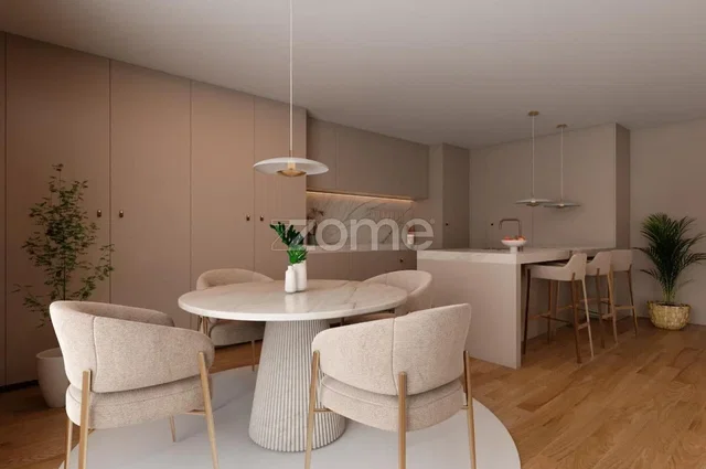 Cocina; luz natural, suelo de madera, estilo moderno, electrodomésticos