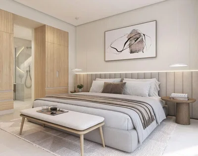 Ložnice; moderní styl, dřevěná podlaha, přirozené světlo, po rekonstrukci