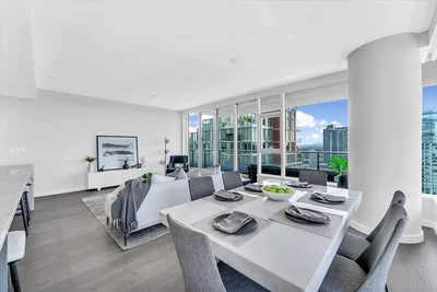 Living room; view, wood floor, natural light, modern style