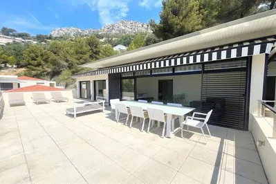 Terrasse; blick, tageslicht, moderner stil
