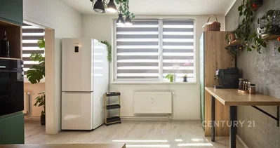 Küche; küchengeräte, tageslicht, moderner stil
