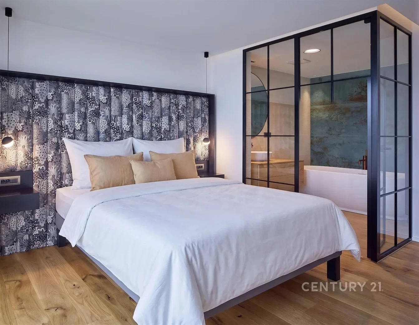 Bedroom; wood floor, natural light