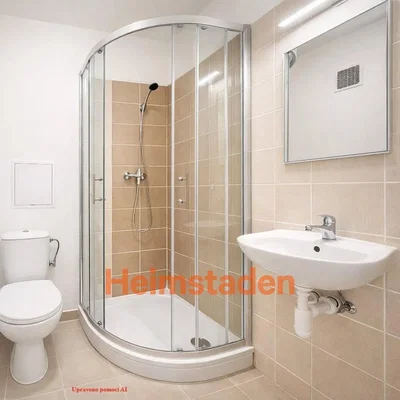 Toilet; tile floor, renovated, natural light