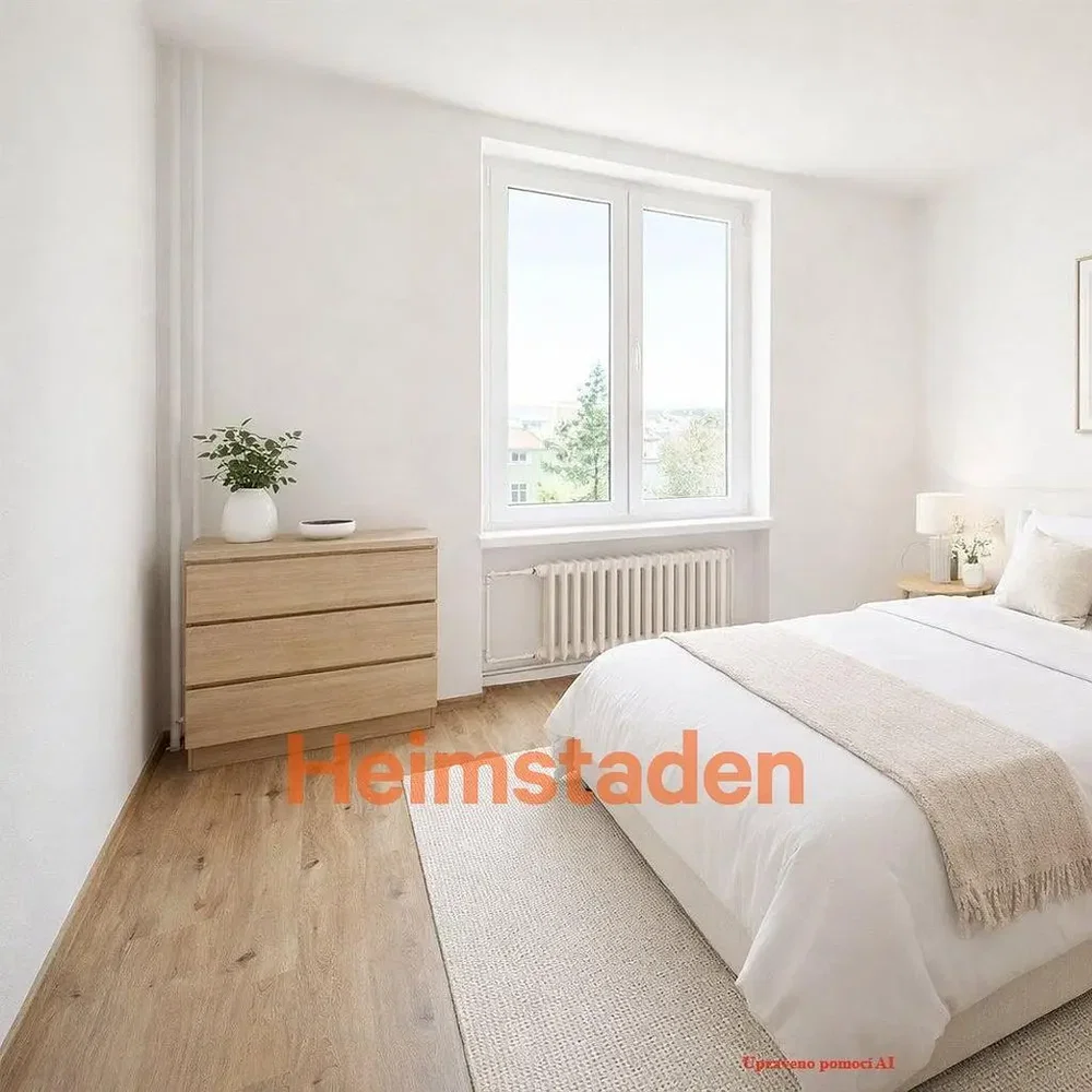 Camera da letto; pavimento in legno, luce naturale, stile moderno