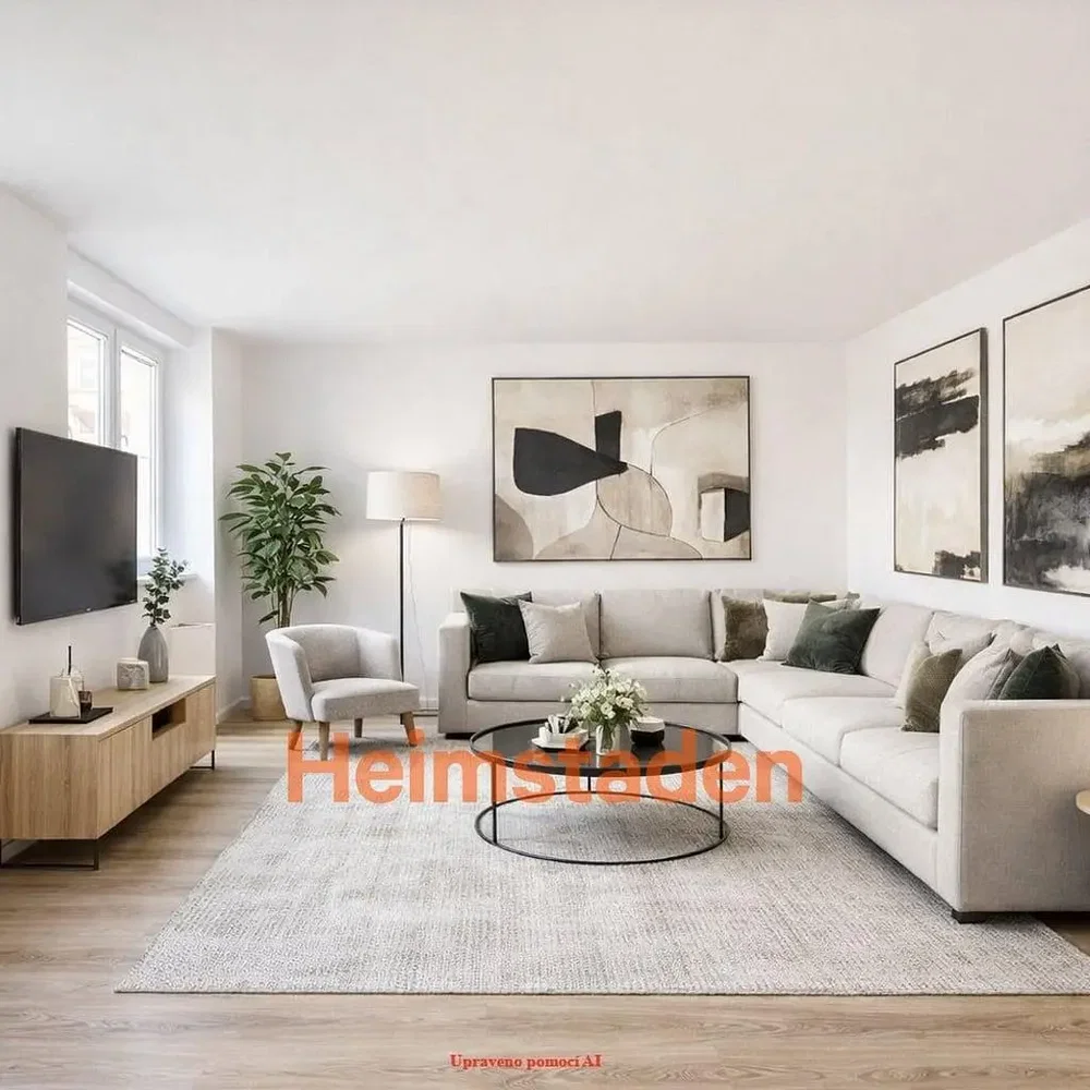 Living room; wood floor, natural light, modern style