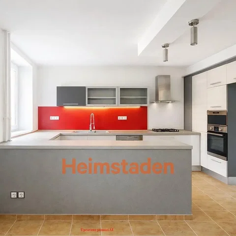 Kitchen; kitchen appliances, tile floor, natural light