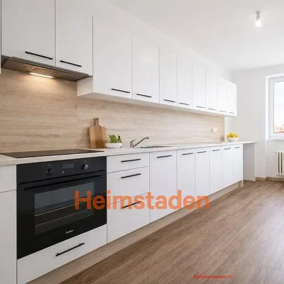 Cuisine; électroménager, parquet, lumière naturelle, style moderne