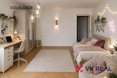 Bedroom; natural light, wood floor, modern style