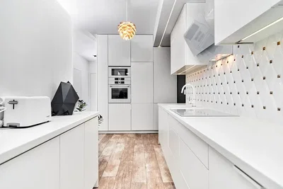Kuhinja; kuhinjski aparati, drveni pod, prirodno svjetlo, moderni stil, renoviran
