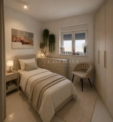 Chambre; style moderne, lumière naturelle, parquet