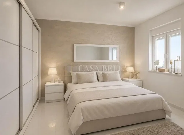 Chambre; parquet, carrelage, lumière naturelle, style moderne, rénové