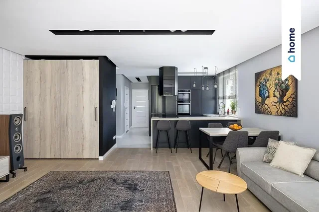 Salón; electrodomésticos, suelo de madera, estilo moderno, luz natural