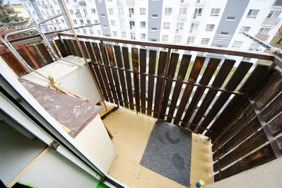 Balcony; wood floor, view