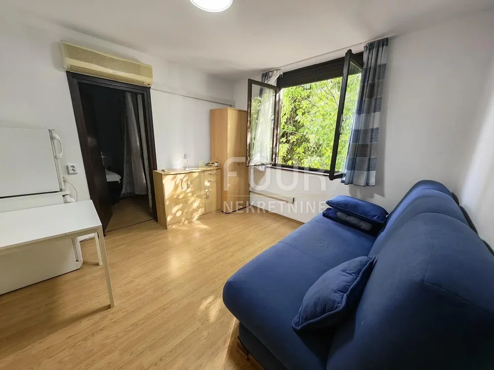 Living room; wood floor, natural light, view