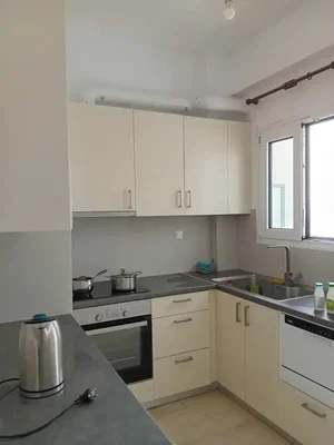 Cucina; elettrodomestici, pavimento in piastrelle, luce naturale