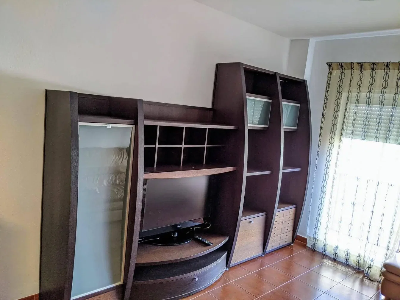 Living room; tile floor, natural light