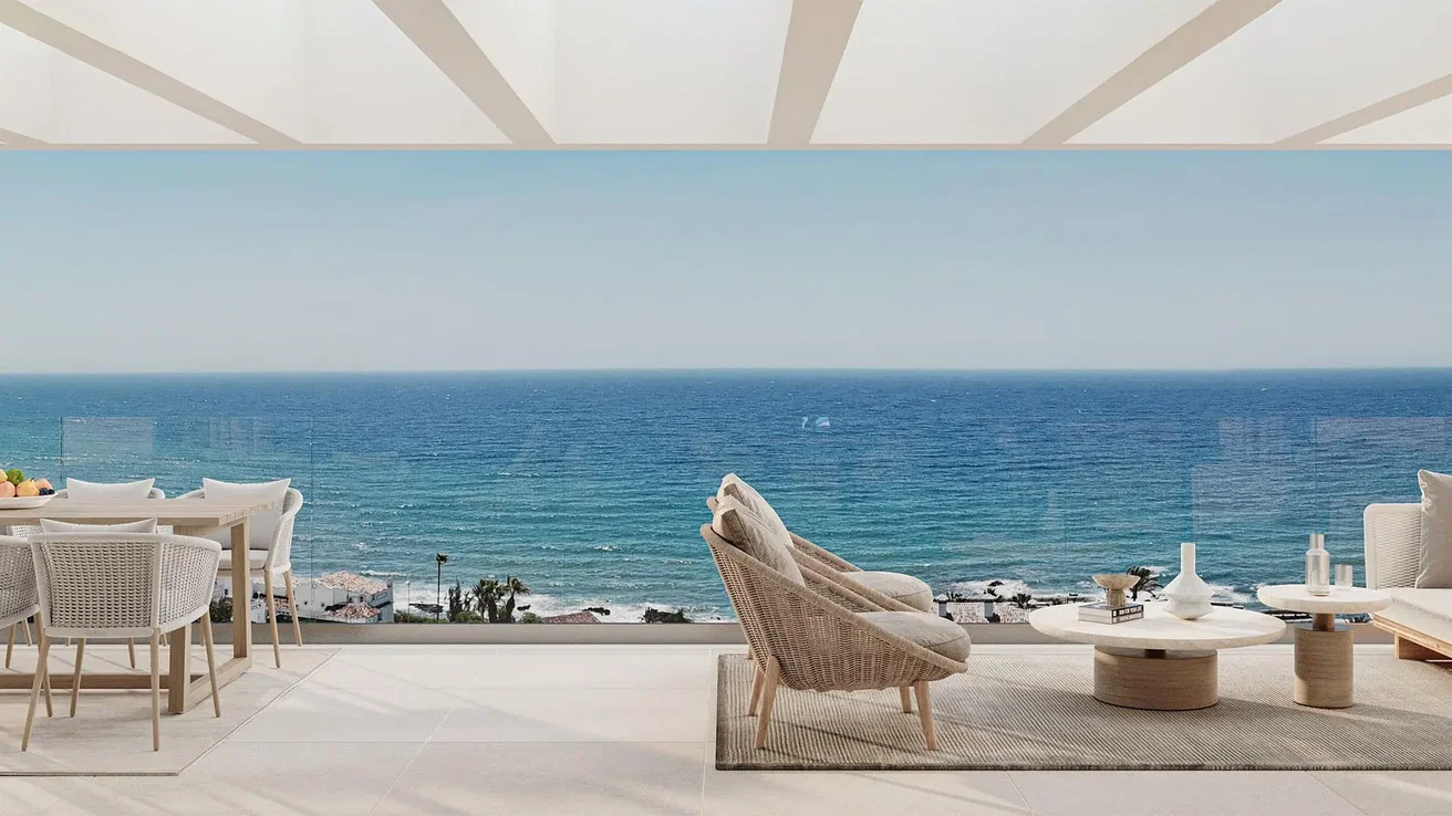 Terrasse; blick, tageslicht, moderner stil, fliesenboden