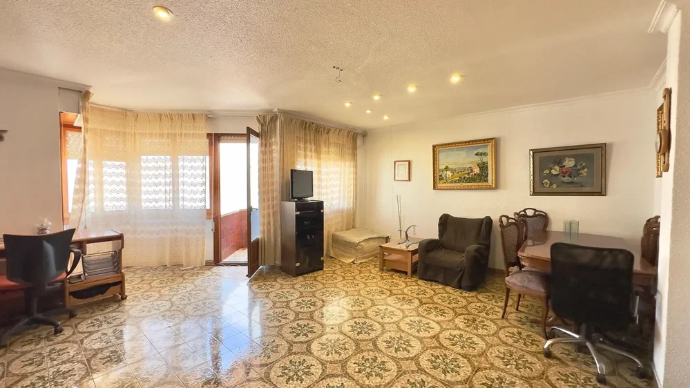 Living room; tile floor, natural light