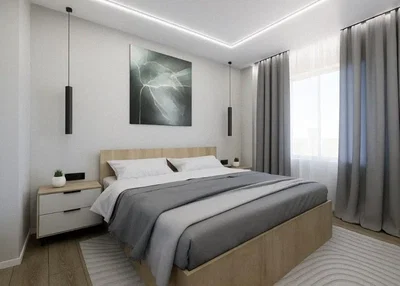 Schlafzimmer; tageslicht, holzboden, moderner stil