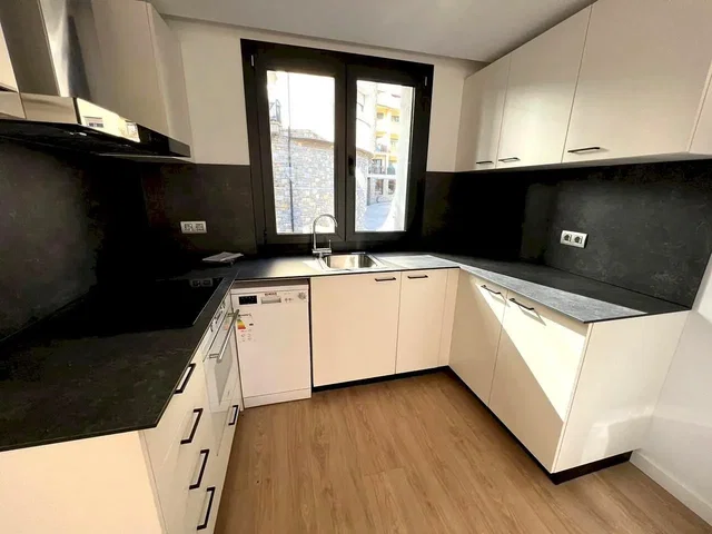 Kuchyňa; kuchynské spotrebiče, drevená podlaha, prirodzené svetlo