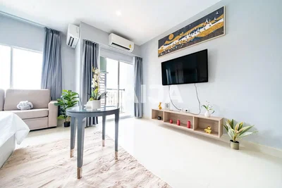 Living room; natural light, modern style, tile floor