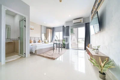 Bedroom; natural light, modern style, tile floor