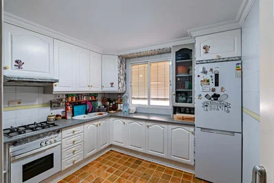 Kitchen; kitchen appliances, tile floor