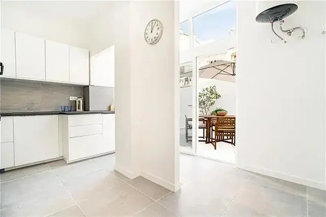 Kitchen; tile floor, natural light, kitchen appliances