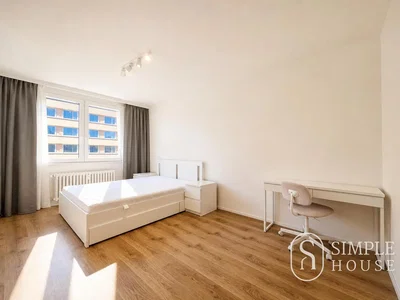 Bedroom; wood floor, natural light