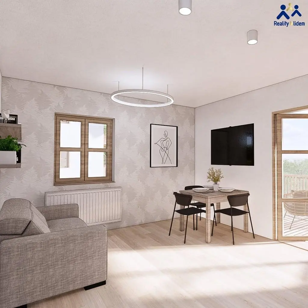 Wohnzimmer; tageslicht, moderner stil, holzboden
