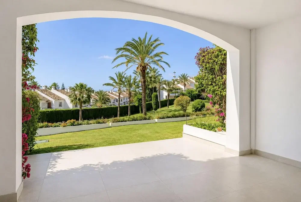 Terrasse; lumière naturelle, vue, carrelage