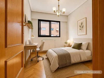Chambre; parquet, lumière naturelle, style moderne