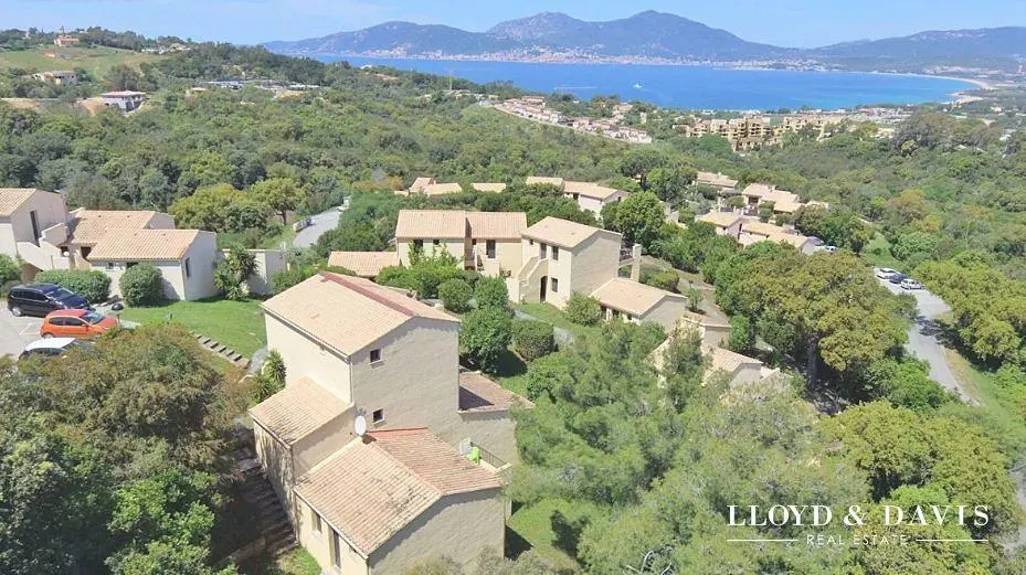 Casa y alrededores; vista