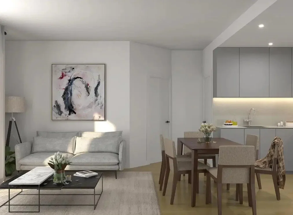 Salón; luz natural, estilo moderno, electrodomésticos