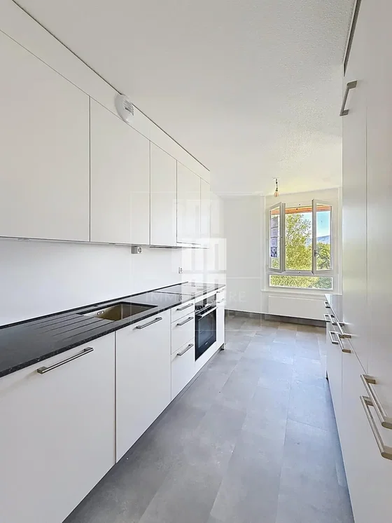 Cuisine; électroménager, carrelage, lumière naturelle, rénové